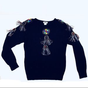 Vintage De Rotchild Silk Angora Sweater Devil Eyes